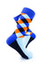 cooldesocks checkered neo blue crew socks right view image