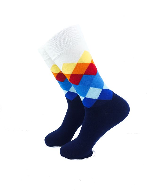 cooldesocks checkered red blue crew socks left view image