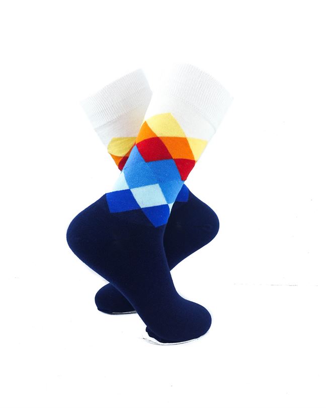 cooldesocks checkered red blue crew socks right view image