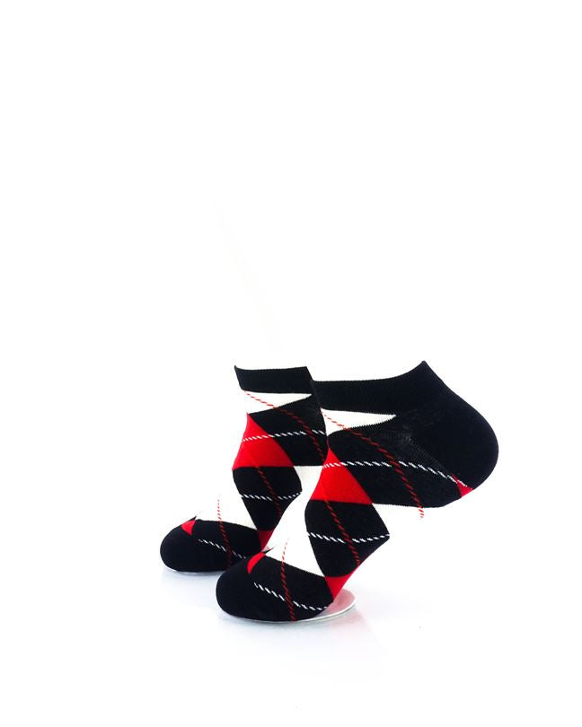 cooldesocks checkered vintage black ankle socks left view image