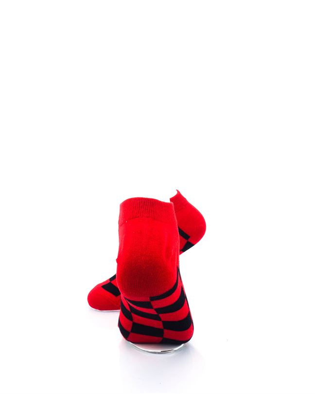 cooldesocks checkers black red ankle socks rear view image