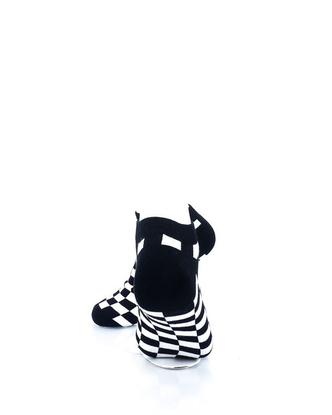 cooldesocks checkers black white ankle socks rear view image