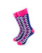 cooldesocks checkers blue pink crew socks front view image