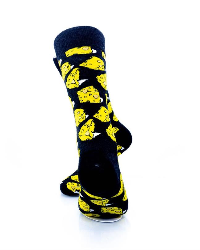 cooldesocks cheese crew socks rear view image