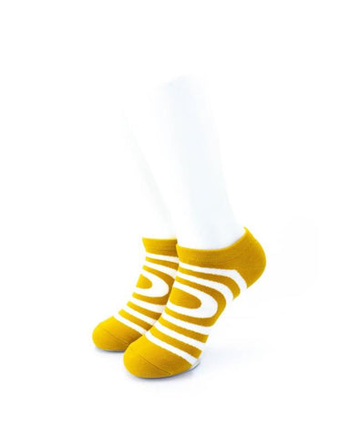 cooldesocks circle mustard ankle socks front view image