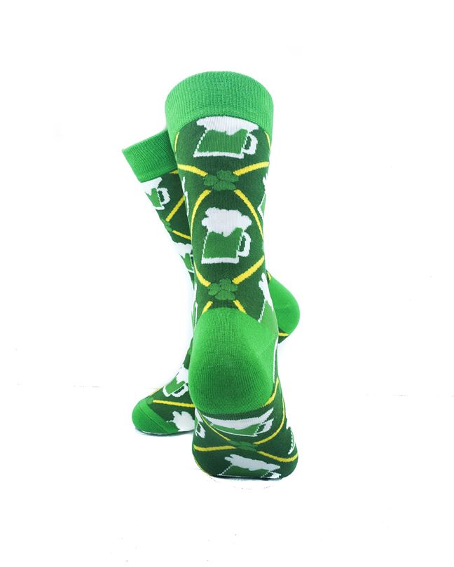 cooldesocks clover beer green crew socks rear view image