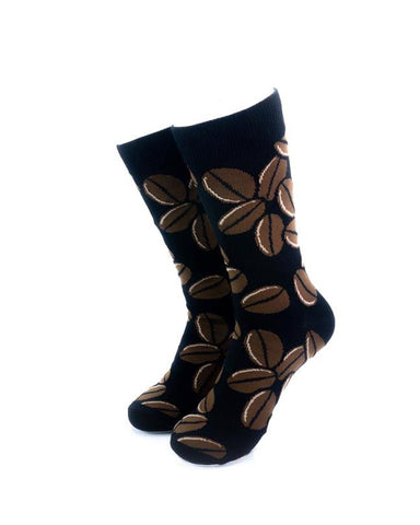 cooldesocks coffee bean crew socks front view image