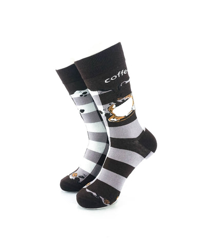 cooldesocks coffee cup crew socks front view image