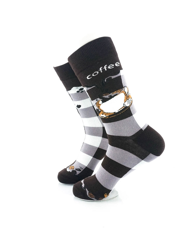 cooldesocks coffee cup crew socks left view image