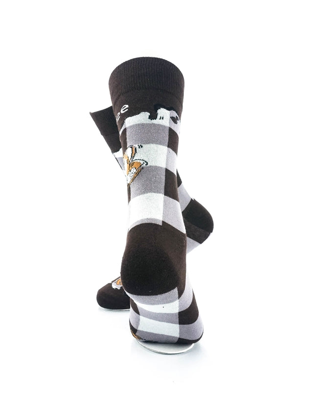 cooldesocks coffee cup crew socks rear view image
