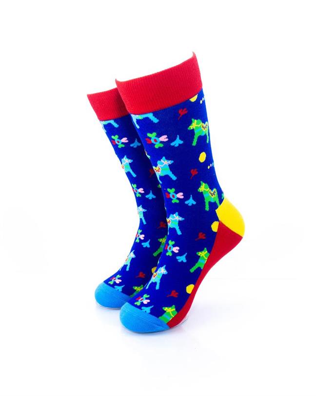 cooldesocks colorful carousel horse crew socks front view image