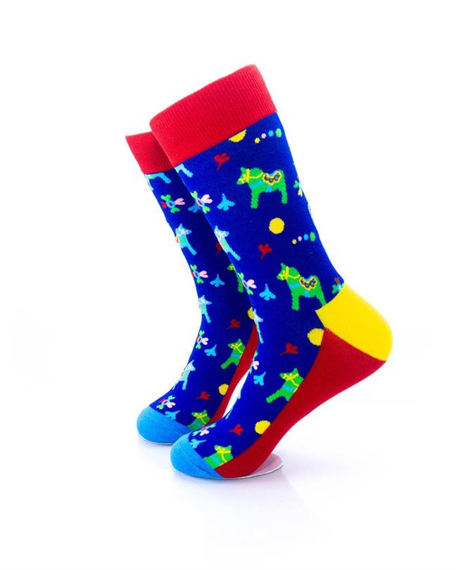 cooldesocks colorful carousel horse crew socks left view image