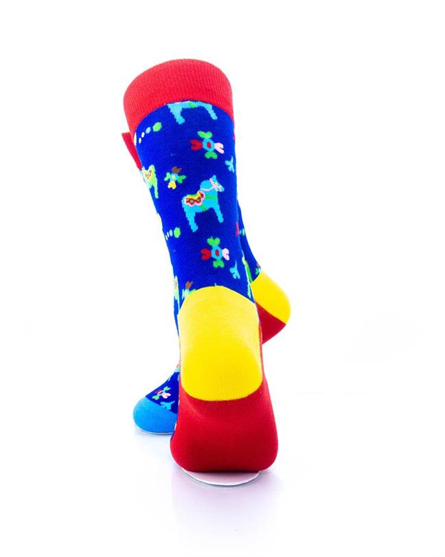cooldesocks colorful carousel horse crew socks rear view image