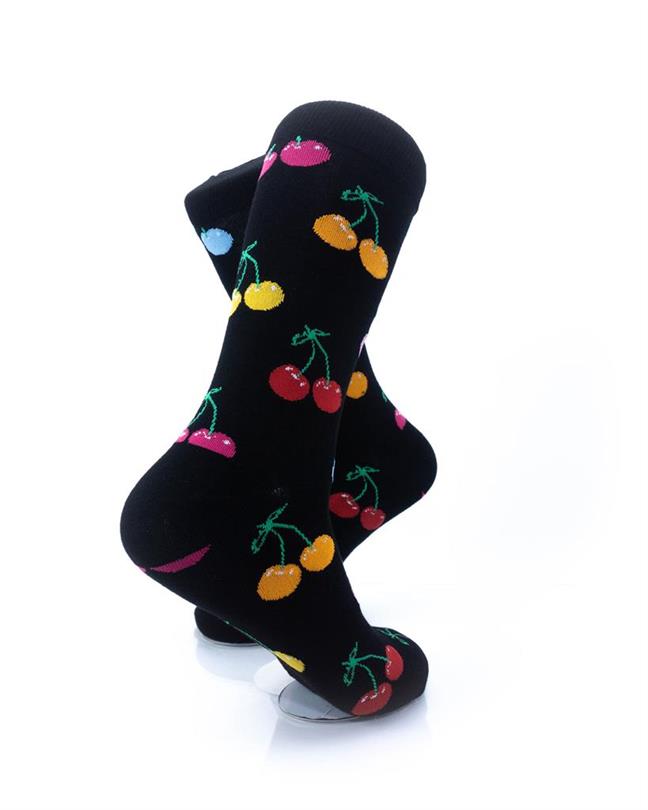 cooldesocks colorful cherries crew socks right view image