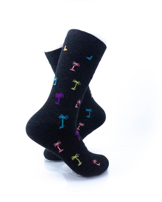 cooldesocks colorful coconut tree crew socks right view image