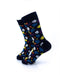 cooldesocks colorful diamond black crew socks left view image