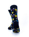 cooldesocks colorful diamond black crew socks rear view image