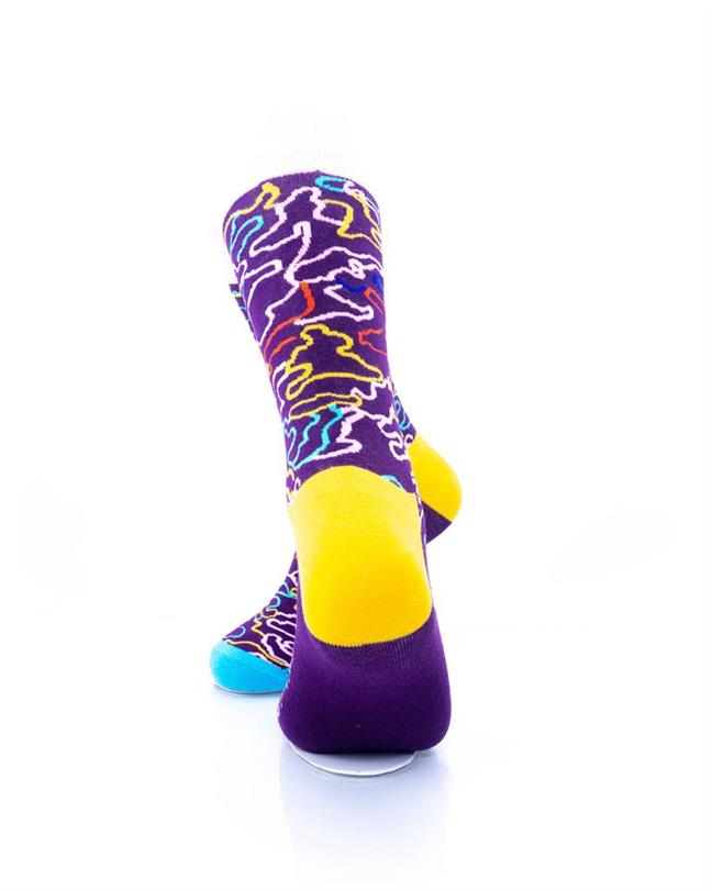 cooldesocks colorful doodle crew socks rear view image