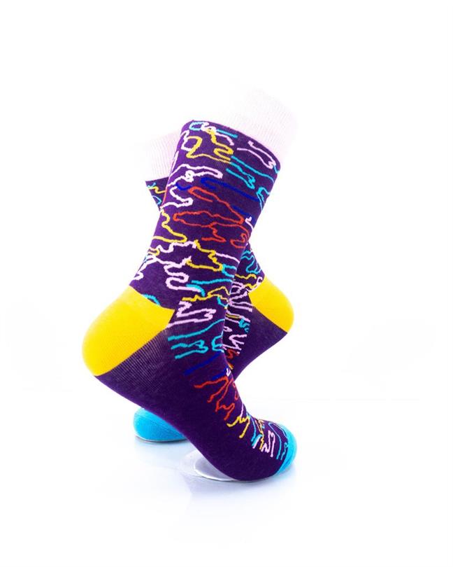 cooldesocks colorful doodle crew socks right view image