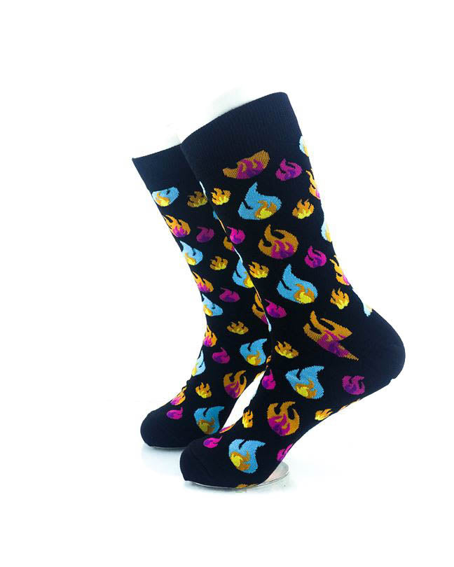 cooldesocks colorful fires crew socks left view image