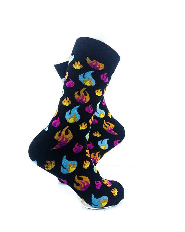 cooldesocks colorful fires crew socks right view image
