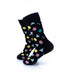 cooldesocks colorful geometry black crew socks left view image