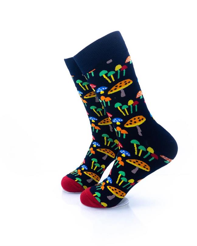 cooldesocks colorful mushroom crew socks left view image