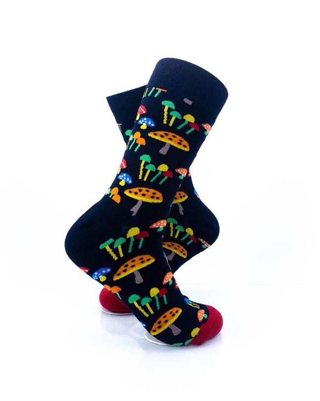 cooldesocks colorful mushroom crew socks right view image