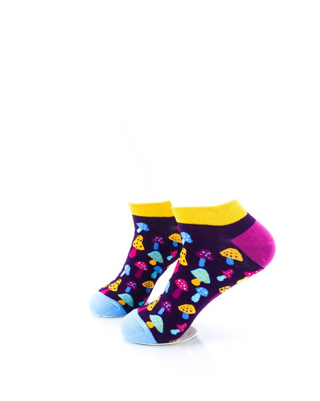 cooldesocks colorful mushroom neon ankle socks left view image