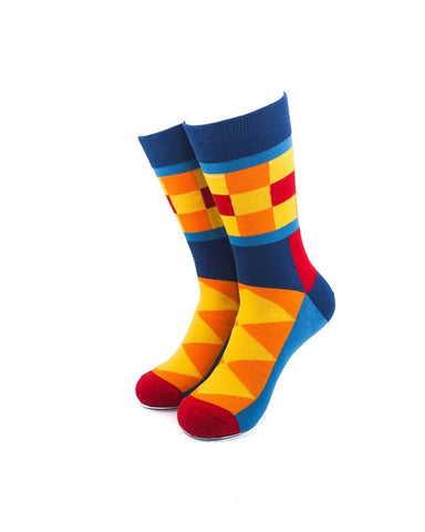 cooldesocks colorful patterns crew socks front view image