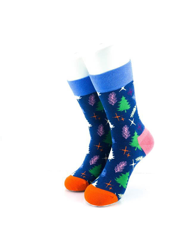 cooldesocks colorful pine trees quarter socks front view image