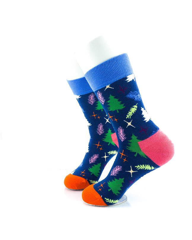 cooldesocks colorful pine trees quarter socks left view image