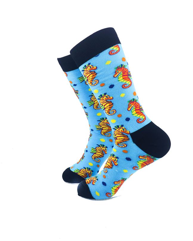 cooldesocks colorful seahorses crew socks left view image