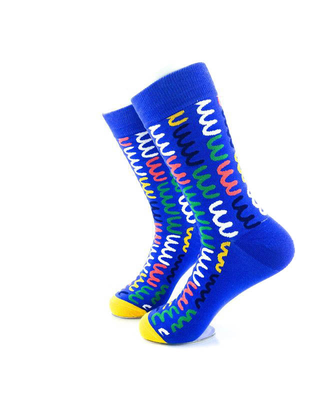 cooldesocks colorful spiral spring crew socks left view image