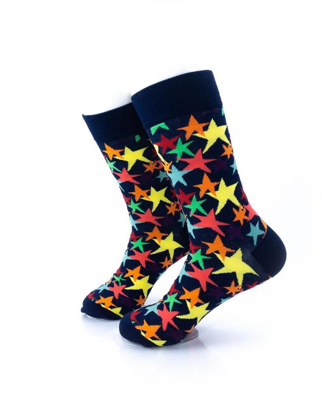 cooldesocks colorful stars crew socks left view image