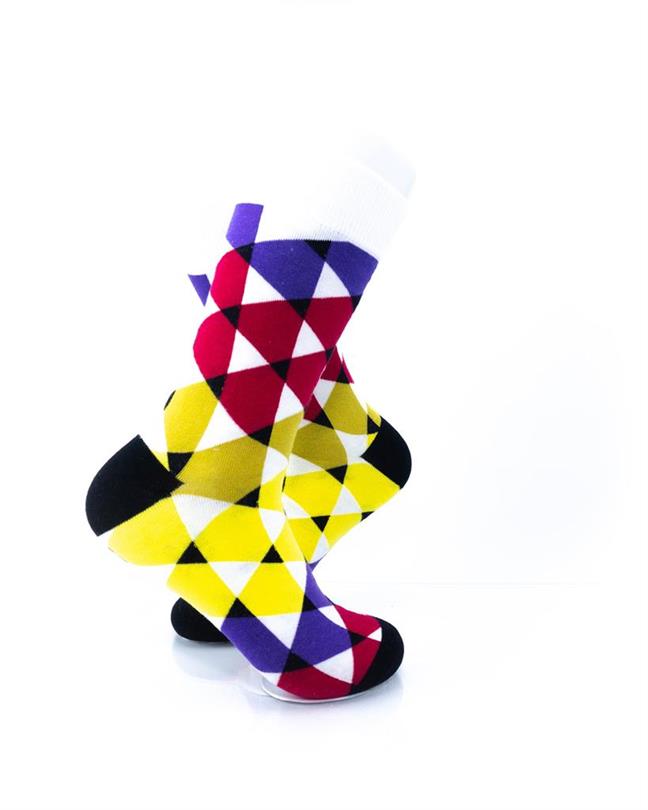 cooldesocks colorful triangles crew socks right view image