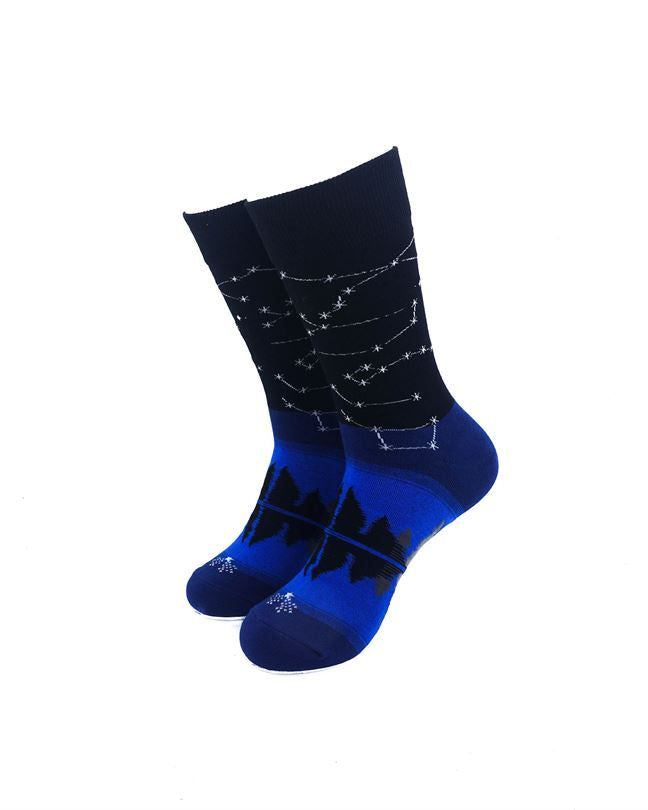 cooldesocks constellations blue spectrum crew socks front view image