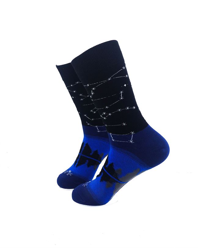 cooldesocks constellations blue spectrum crew socks left view image