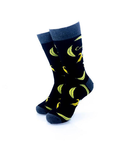 cooldesocks cool banana crew socks front view image
