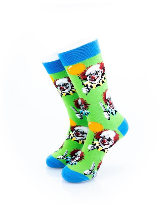 cooldesocks crazy clown crew socks front view image