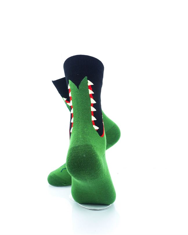 cooldesocks crocodile bite quarter socks rear view image