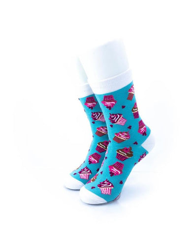 cooldesocks cupcakes quarter socks front view image