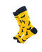 cooldesocks dachshunds pattern yellow crew socks left view image