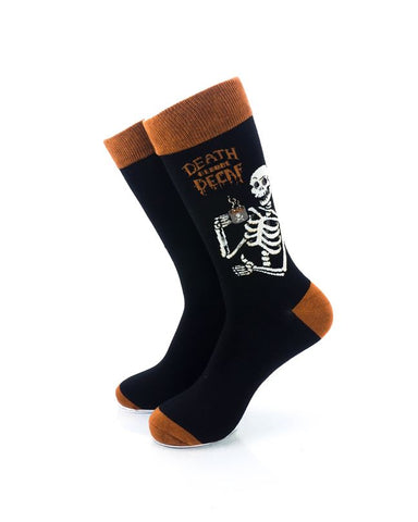 cooldesocks death before decaf crew socks front view image