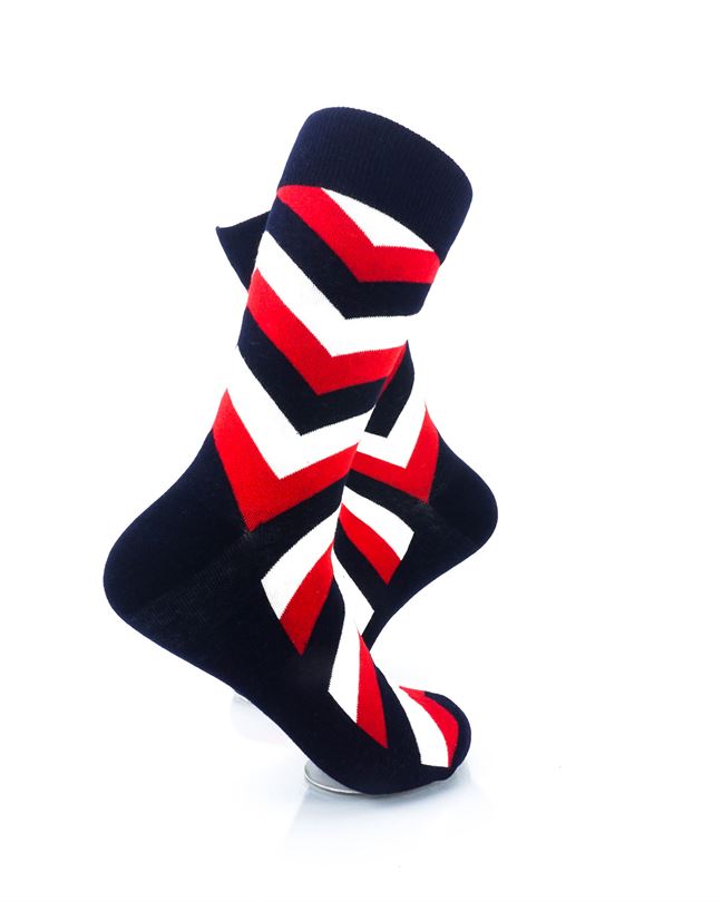 cooldesocks diagonal striped red black crew socks right view image