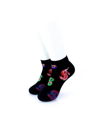 cooldesocks dollars black ankle socks front view image