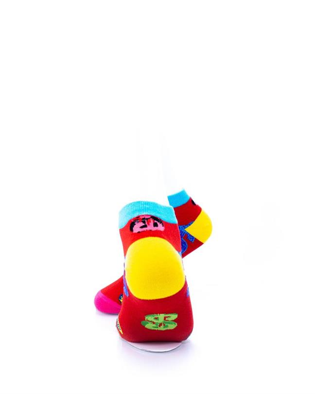 cooldesocks dollars red ankle socks rear view image