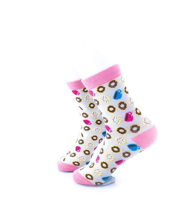 cooldesocks donut and coffee quarter socks left view image