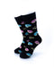 cooldesocks donuts black crew socks front view image
