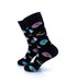 cooldesocks donuts black crew socks left view image